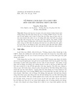 Về phong cách dạy của giáo viên môn chuyên trường THPT chuyên