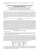 So sánh một số bộ phân lớp dùng cho nhận dạng phương ngữ tiếng Việt