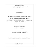 Nghiên cứu và đề xuất các giải pháp giảm tổn thất điện năng trên lưới điện phân phối điện lực đơn dương, tỉnh lâm đồng 