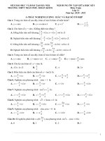Nội dung ôn tập giữa HK1 toán 11 năm 2020 – 2021 trường THPT trần phú – hà nội 
