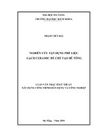 Nghiên cứu tận dụng phế liệu gạch ceramic để chế tạo bê tông 