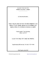 Thực trạng một số yếu tố môi trường lao động và sức khỏe, bệnh tệt ở người lao động công ty cổ phần xi măng la hiên​ 