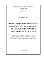 Tổ chức hoạt động trải nghiệm với chủ đề nốt nhạc trái cây nhằm phát triển năng lực thực nghiệm cho học sinh​ 