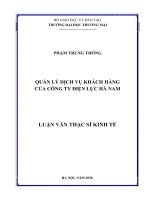 Quản lý dịch vụ khách hàng tại công ty điện lực hà nam 