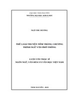 Thể loại truyện nôm trong chương trình ngữ văn phổ thông 