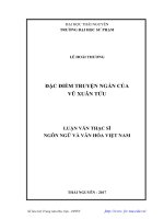 Đặc điểm truyện ngắn của vũ xuân tửu 