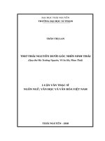 Thơ thái nguyên dưới góc nhìn sinh thái (qua thơ ma trường nguyên, võ sa hà, phan thái) 