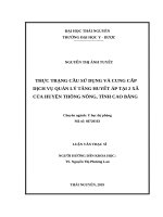 Thực trạng cầu sử dụng và cung cấp dịch vụ quản lý tăng huyết áp tại 2 xã của huyện thông nông, tỉnh cao bằng​ 