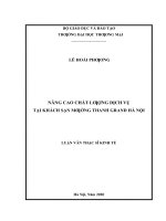Nâng cao chất lượng dịch vụ tại khách sạn mường thanh grand hà nội 