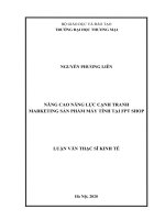 Nâng cao năng lực cạnh tranh marketing sản phẩm máy tính tại FPT shop  