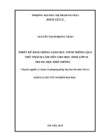 Thiết kế hoạt động giáo dục stem thông qua thử thách làm nến cho học sinh lớp 10 trung học phổ thông​ 