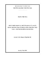 Phát triển dịch vụ thẻ tín dụng tại ngân hàng TMCP công thương việt nam   chi nhánh đông hải dương 
