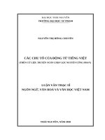 Các chu tố của động từ tiếng việt (trên cứ liệu truyện ngắn chọn lọc nguyễn công hoan) 