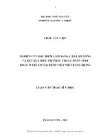 Nghiên cứu đặc điểm lâm sàng, cận lâm sàng và kết quả điều trị phẫu thuật xoắn tinh hoàn cấp tính ở trẻ em tại bệnh viện nhi trung ương​ 