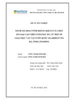 Đánh giá hoạt tính kháng khuẩn của một số loại cao chiết ethanol 70% từ một số loại thực vật tại vườn quốc gia bidoup núi bà, tỉnh lâm đồng​ 