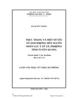 Thực trạng và một số yếu tố ảnh hưởng đến nguồn nhân lực y tế xã, phường huyện tuyên quang​ 
