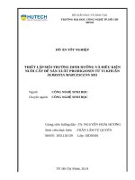 Thiết lập môi trường dinh dưỡng và điều kiện nuôi cấy để sản xuất prodigiosin từ vi khuẩn serratia marcescens sh1​ 