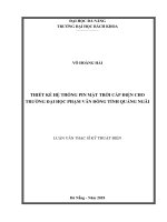 Thiết kế hệ thống pin năng lượng mặt trời cấp điện cho trường đại học phạm văn đồng   quảng ngãi 
