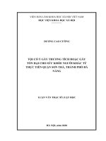 Tội cố ý gây thương tích hoặc gây tổn hại cho sức khỏe người khác từ thực tiễn quận sơn trà, thành phố đà nẵng 