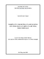 Nghiên cứu ảnh hưởng của hồ xi măng lên tính chất lưu biến của bê tông theo thời gian 