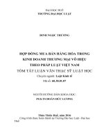 HỢP ĐỒNG MUA bán HÀNG hóa TRONG KINH DOANH THƯƠNG mại vô HIỆU THEO PHÁP LUẬT VIỆT NAM