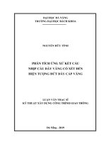 Phân tích ứng xử kết cấu nhịp cầu dây văng có xét đến hiện tượng đứt dây cáp văng 