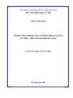 Tội huỷ hoại hoặc cố ý làm hư hỏng tài sản từ thực tiễn thành phố đà nẵng 