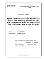 Nghiên cứu trích ly tinh dầu một số loại vỏ bưởi ở miền nam việt nam và thử hoạt tính kháng khuẩn, bước đầu ứng dụng để sản xuất kem trị mụn từ tinh dầu bưởi​ 