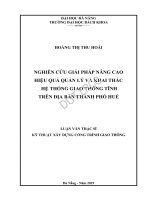 Nghiên cứu giải pháp nâng cao hiệu quả quản lý và khai thác hệ thống giao thông tĩnh trên địa bàn thành phố huế 