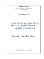 Nghiên cứu thị trường điện bán lẻ cạnh tranh – áp dụng cho công ty điện lực thừa thiên huế 