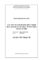Các yếu tố ảnh hưởng đến ý định mua sắm quần áo trực tuyến trên mạng xã hội