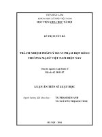 (Luận án tiến sĩ) Trách nhiệm pháp lý do vi phạm hợp đồng thương mại ở Việt Nam hiện nay