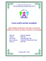 SKKN một số biện pháp rèn cho trẻ 5 6 tuổi về những kỹ năng vệ sinh và hành vi văn minh 