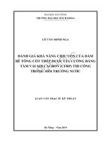Đánh giá khả năng chịu uốn của dầm bê tông cốt thép được gia cường bằng tấm vải sợi cacbon (cfrp) thi công trong môi trường nước 