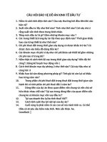 CÂU hỏi bảo vệ đồ án KINH tế đầu tư 