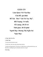 GIÁO ÁN  THƠ GIÓ TỪ TAY MẸ 3T SOI 2020 CHUẨN