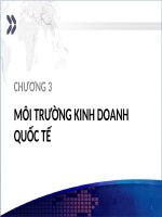 Chương 3 MÔI TRƯỜNG KINH DOANH QUỐC TẾ