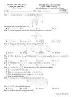 Đề kiểm tra giữa học kì 1 toán 12 năm 2020 – 2021 trường THPT hồng quang – hải dương 