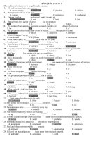 ÔN tập UNIT 10+11 ANH 10  SÁCH cũ  có đáp án