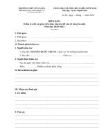 Biên bản kiểm tra hồ sơ GV