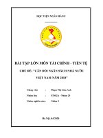 Bài tập lớn Tài chính - Tiền tệ: Cân đối ngân sách Nhà nước Việt Nam năm 2018