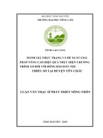 Đánh giá thực trạng và đề xuất giải pháp nâng cao hiệu quả thực hiện chương trình 135 đối với đồng bào dân tộc thiểu số tại huyện yên châu​ 