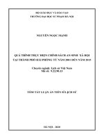 Quá trình thực hiện chính sách an sinh xã hội tại thành phố hải phòng từ năm 2001 đến năm 2015 TT 