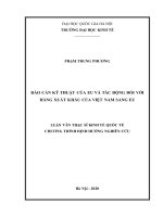 Rào cản kỹ thuật của EU và tác động đối với hàng xuất khẩu của việt nam sang EU 