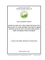 Đánh giá kết quả thực hiện kế hoạch sử dụng đất từ năm 2016 đến năm 2018 và định hướng sử dụng đất năm 2019, 2020 của thành phố nam định, tỉnh nam định​ 
