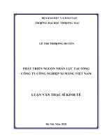 luận văn thạc sĩ phát triển nguồn nhân lực tại tổng công ty công nghiệp xi măng việt nam 