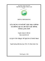 Xây dựng cơ sở dữ liệu địa chính xã đông quan, huyện lộc bình, tỉnh lạng sơn 