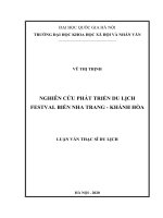 Nghiên cứu phát triển du lịch festival biển nha trang – khánh hòa 