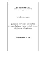 Quá trình thực hiện chính sách an sinh xã hội tại thành phố hải phòng từ năm 2001 đến năm 2015 