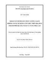 Khảo sát đánh giá chất lượng gạch không nung xi măng cốt liệu trên địa bàn thành phố quảng ngãi và vùng phụ cận 